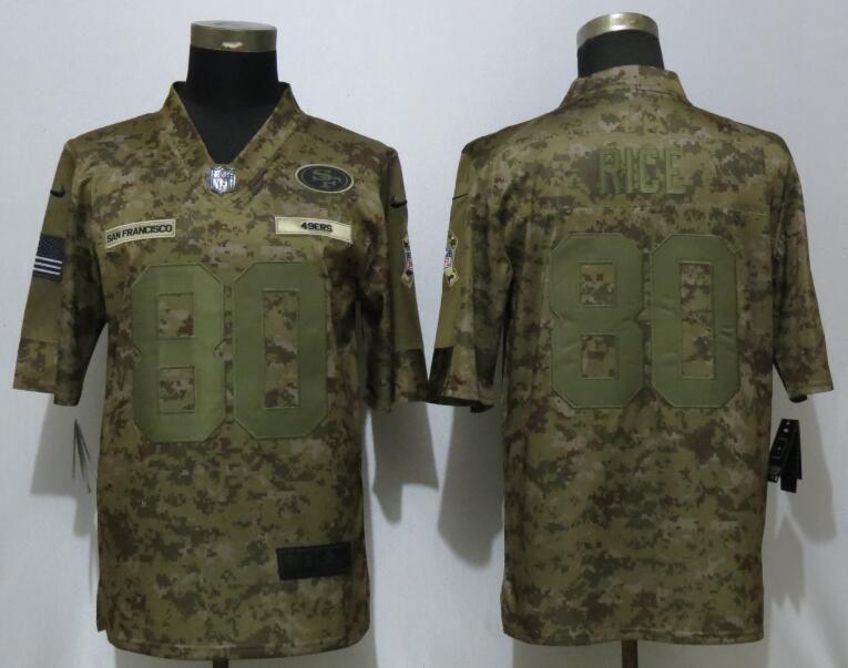 Men San Francisco 49ers #80 Rice Nike Camo Salute to Service Limited NFL Jerseys->san francisco 49ers->NFL Jersey